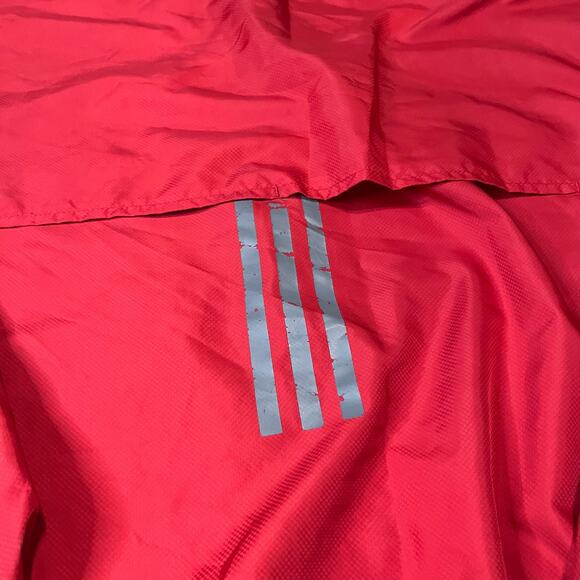 adidas | Men's Red Gray Zippered Pockets Full Zip Windbreaker Jacket Sz M - Picture 5 of 5